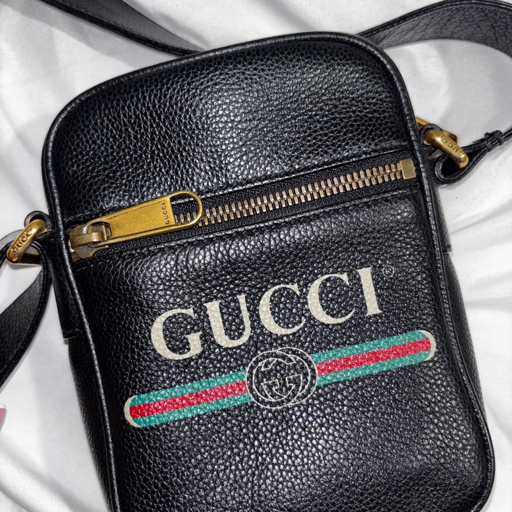 Vintage Gucci Print Messenger Bag